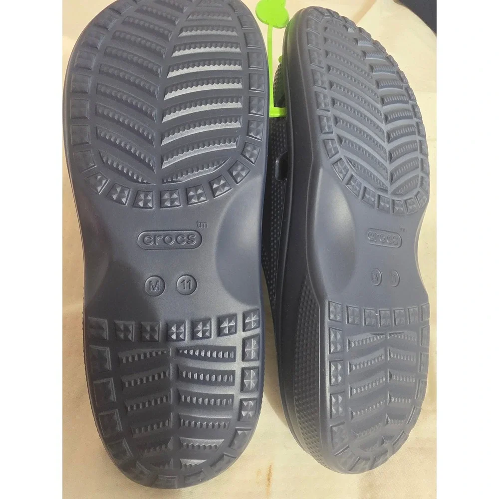 Crocs Classic Slide Navy Blue Mens Size 11 Sandals 206121-410 New With Tags